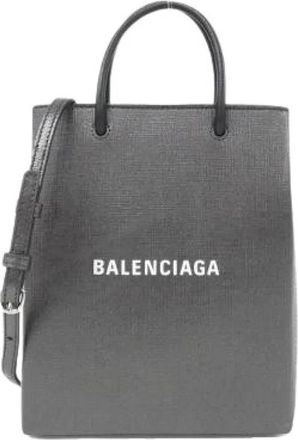 Balenciaga Pre-owned Grote Shopper Tas Kalf Leren Schoudertas - Dames - Vintage Shopper - Grijs - ONE Size - Leer - Vintage