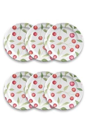 TarHong Berries Cherries Set of Six Melamine Salad Plates in White Multi at Nordstrom Rack