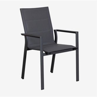 Sklum Sklum - Pack de 4 sillas de jardín apilables con reposabrazos en aluminio Karena