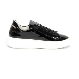 Philippe Model Black Patent Leather Low-Top Shoes