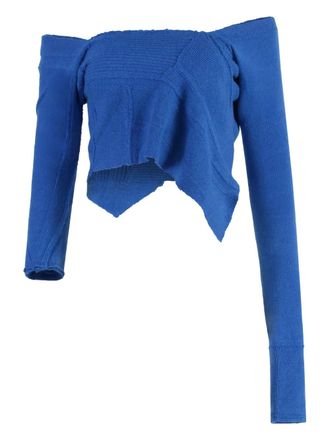 Talia Byre asymmetric crop top - Blue
