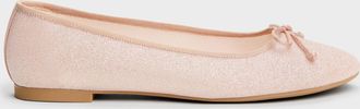 Charles & Keith Glittered Mesh Bow Ballet Flats