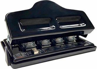 OEM Perforadora - Perforadora Ajustable Con Cuatro Agujeros - Para Perforar Papel - 14,387,8 Cm - Negra