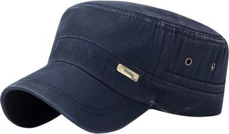 Generic Washed Denim Cotton Solid Blank Low Profile Casual Daily Baseball Cap Trucker Dad Cap Wide Rim Visor Classic Unisex Mens Navy One Size