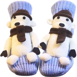 Generic Cosy 3D Animal Slipper Socks, Womens Non-Slip Fleece-Lined Fluffy Crew Socks 3D Characters Footwear Christmas Stocking Fillers, Perfect for Xmas Gifts