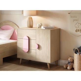 Flair Noah Chest of Drawers Oak in Pink