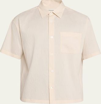 Frame Denim Mens Viscose Blend Pocket Short-Sleeve Shirt