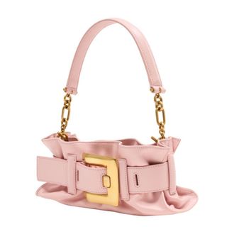 Balmain Womens Shoulder Bag Pink Calfskin