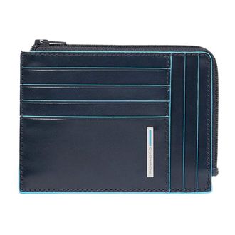 Piquadro Wallets & Cardholders, male, Blue, Size: ONE SIZE Blue Leather Card Holder Wallet