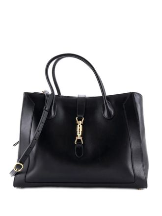 Gucci Jackie 1961 Leather Large tote bag - Zwart