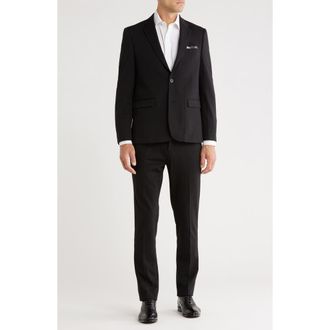Soul of London Solid Jersey Suit in Black at Nordstrom Rack, Size 44 - R
