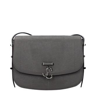 Jimmy Choo London Gray Leather Crossbody Womens Bag