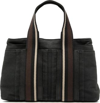 Herm&egrave;s Pre-owned Womens Canvas Sac Troca Horizontal Pm - Black Textile - One Size