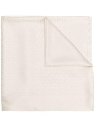Ferragamo jacquard Gancini shawl - women - Silk/Wool - One Size - White