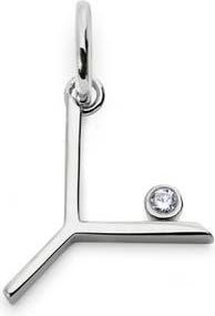 Monica Vinader Lab Grown Diamond Initial Pendant in Sterling Silver Y at Nordstrom
