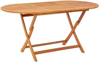 vidaXL Folding Garden Table 160x85x75 cm Solid Eucalyptus Wood vidaXL