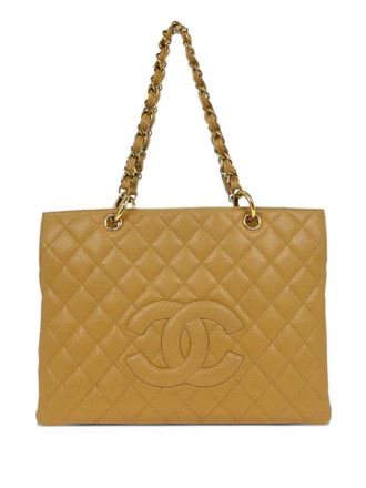 Chanel 2002 quilted chain tote bag - women - Calf Leather - One Size - Neutrals