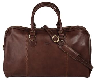 Pik&eacute; Reisetasche PIK&Eacute; CALABRIA MEDIO, Damen, Gr. B/H/T: 38cm x 20cm x 12cm onesize, braun, Leder, beschichtet, gl&auml;nzend, Taschen Reisetasche, echt Leder, M