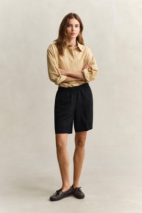GANT Women Linen Blend Shorts (34) BLACK