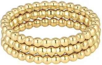 Adornia Adornia Tarnish Resistant 18K Plated Set Of Three Bead Rings