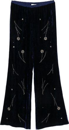 Forte_Forte geborduurde fluwelen broek