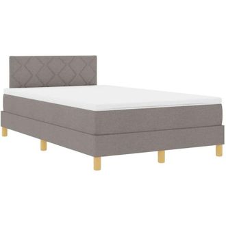 vidaXL Vidaxl - Cama Tipo Box Spring Con Colch&oacute;n Taup&eacute; 120 X 200 Cm Tela