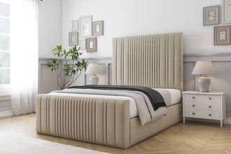 Comfort Beds The Foxy Coniston Bed Frame - 50 Upholstered Headboard in Cream | Size: Single
