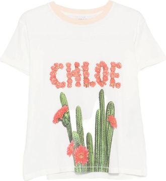 Chlo&eacute; T-shirt con stampa Cactus - - Tops - Donna - Multicolore - S