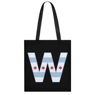 Generic Chicago Flag W Womens Tote Casual Shopping Bag Lightweight Shoulder Bags Hobos Handbag for Work Travel Daily 35x40cm