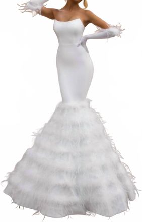Portia & Scarlett Mermaid Gown In Ivory