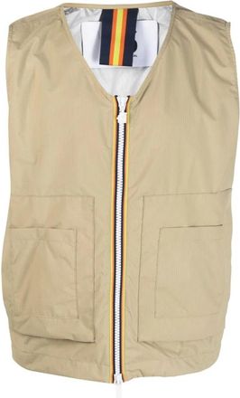 K-Way V-hals Trui - Heren - Bodywarmers - Beige - L - Jassen