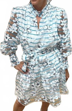 Jade Yoga Ruffle Neck And Hem Dress In Blooming Silhouette