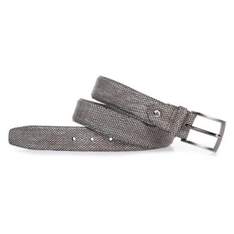 Floris Van Bommel Bruin Patroon Riem DE Belter 42.79 - unisex - Accessoires - Bruin - Maat: 115 CM Leer