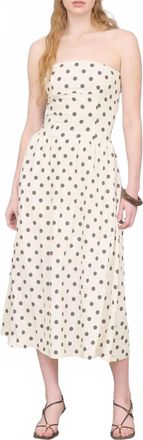 Blu Pepper Strapless Midi Dress In Khaki