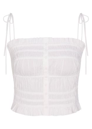SKIMS Ruffled Poplin Cami top - White - M (UK12-14)
