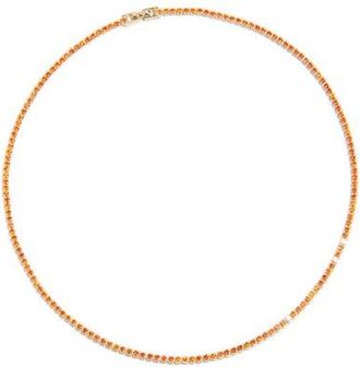 Nickho Rey Tish Tennis Necklace in Orange/gold at Nordstrom, Size 16