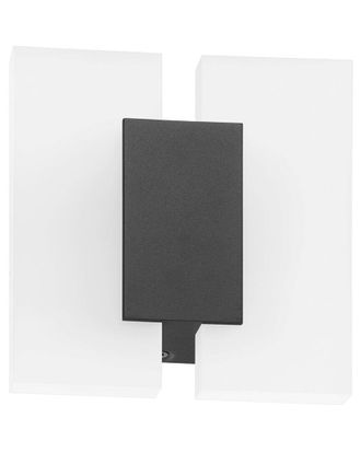 Eglo Eglo Metrass 2 1 Light Led Wall Light With Black Finish & Satin Acrylic Shade
