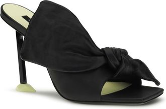 Givenchy Womens Heeled Mules Boudoir Black Shearling Lamb Leather Sandal