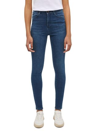 Mustang Skinny-fit-Jeans MUSTANG Damen Style Georgia Super Skinny, Damen, Gr. 33, L&auml;nge 30, blau (782 mittelblau), Denim/Jeans, 82% Baumwolle, 16% Polyester, 