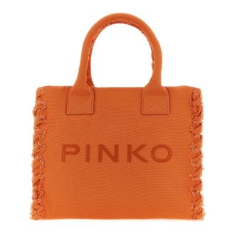 Pinko Medium Strand Shopper - Dames - Shoppers - Oranje - ONE Size - Katoen - Tassen