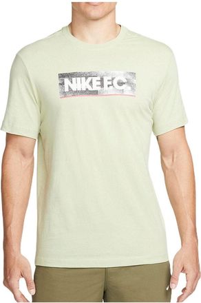 Nike F.C. Logo Printing Solid Color Sports Round Neck Short Sleeve Green DH7445-371