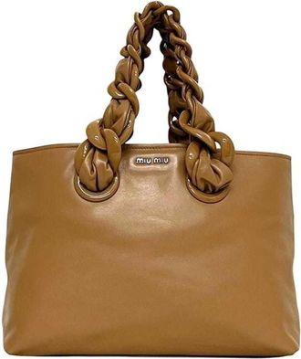 Miu Miu Brown Leather Tote Bag (Pre-Owned)
