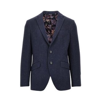 Etro Moulin&eacute; Tweed Single-Breasted Jacket - Heren - Jassen - Blauw - Maat: XL Tweed
