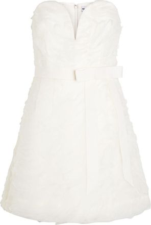 Rebecca Vallance Willow Strapless Mesh and Crepe Mini Dress - Ivory - 14 (UK14 / L)