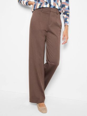 Nic+Zoe Drapey Ponte Wide Leg Trouser In Cocoa