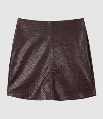 Jeanne Vouland Jupe Courte Rogg Simili Chocolat