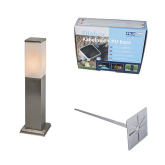 QAZQA Qazqa + Moderno Aplique De Acero Para Exteriores 45 Cm - Malios Pl&aacute;stico /acero Inoxidable Cuadrada Adecuado Para Led Max. 1 X 40 Watt