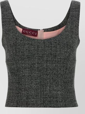 Gucci wool knit tank top scoop neckline