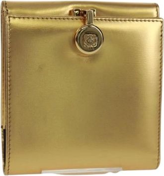 Loewe Pre-owned Leather Wallet - Dames - Vintage Accessoires - Geel - ONE Size - Leer - Vintage