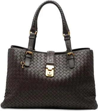 Bottega Veneta Brown Leather Handbag Tote Bag (Pre-Owned)